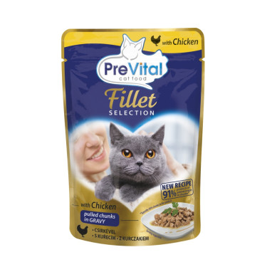 PreVital vrečka za mačke 85 g - Fillet Selection piščanec za mačke