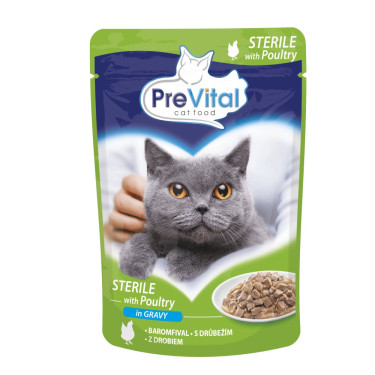 PreVital vrečka za sterilno perutnino v omaki za mačke, 100 g vrečka