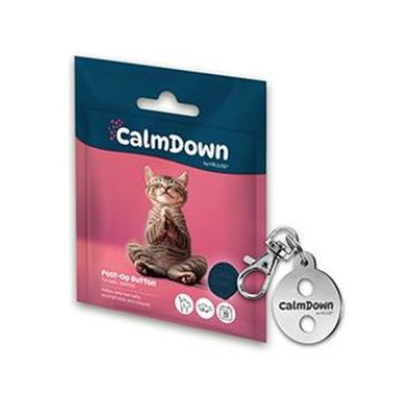 Komplet obeskov za mačke CalmDown kovinski obesek + 1 gumb KRUUSE - MAČKA