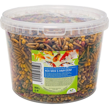 KOI Mix z žuželkami - Popolna krma za ribniške ribe in koi krape 800 g