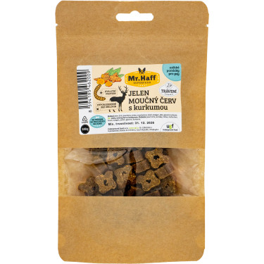 Pasji priboljški - JELENJI MOČNI ČRVI S KURKUMO 100 g