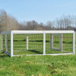 Lesena ograda za zajce - bela XL