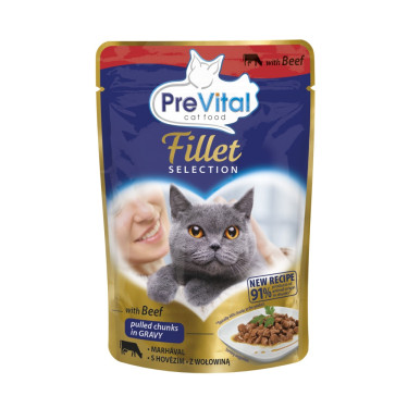 PreVital Fillet Selection mačja govedina, vrečka 85 g