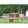 Lesena hišica za zajce SUŠICE, 2480x520x900 mm