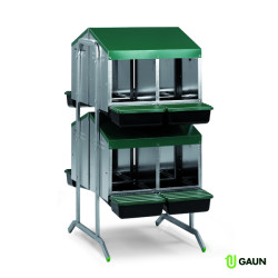 Gnezdo za nesnice GAUN 10135 z zbiralnikom za jajca – 8-mestno, gnezdo na nogah