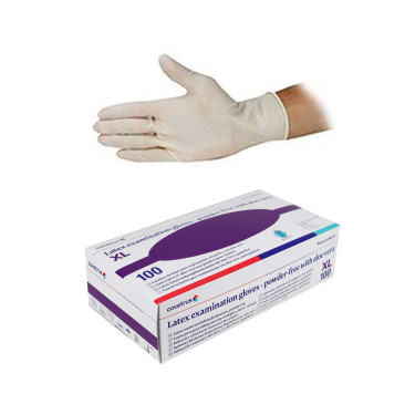 Rokavice nestandardne CVET lateks XL/100 kosov brez pudra, aloe