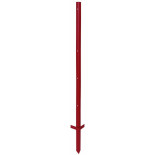 Kovinski steber za električni pastir 150 cm x 3 mm, 5 lukenj - dvojna stopnica, rdeč