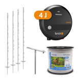 Električna ograja za zaščito pred jeleni, jeleni in gozdnimi živalmi - omrežno napajanje - trak 200 m