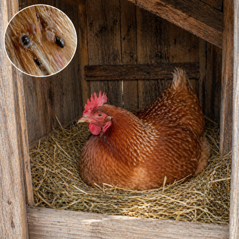 Rdeča ptičja pršica v kokošnjaku: kako se z njo boriti