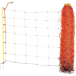 Mreža za ovce, 50 m, oranžna, višina 90 cm, dvojni klin