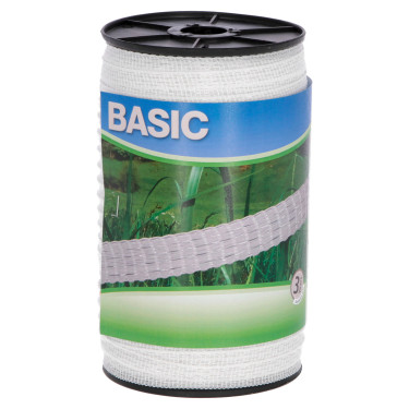 Ogradni trak BASIC 20 mm, 200 m, 4 x 0,16 Niro, bel