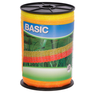 Ograjna trak BASIC 20 mm, 200 m, rumena/oranžna