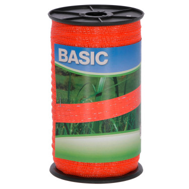 Trak za električno ograjo BASIC 10 mm, 200 m, 4 x 0,16 Niro, oranžen