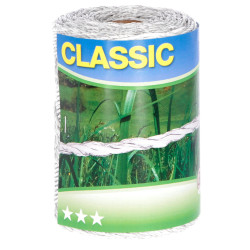 Ograjno lanko Classic (polywire) 250 m, belo, 6 × 0,20 Niro