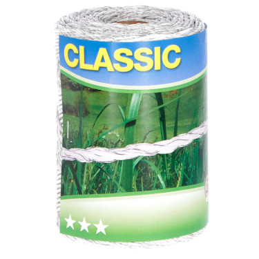 Ograjno lanko Classic (polywire) 250 m, belo, 6 × 0,20 Niro
