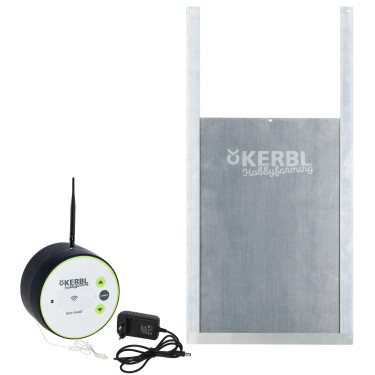 Avtomatska vrata za kokošnjak Kerbl Duo Smart z drsnimi dvižnimi vrati S, 220 x 330 mm