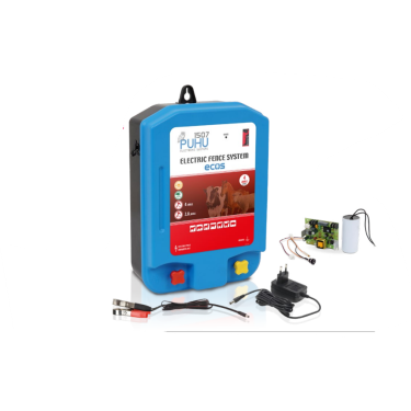 PUHU dvojni napajalnik za električno ograjo 4J z 12V adapterjem