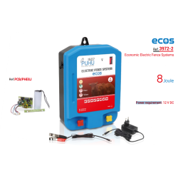 PUHU dvojni napajalnik za električno ograjo 8J z 12V adapterjem