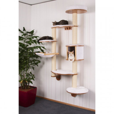 Mačje drevo za steno DOLOMIT XL - beli praskalnik za mačke, 185 cm