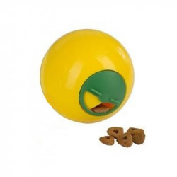 Interaktivna mačja igrača - žoga za poslastice 7,5 cm, rumena
