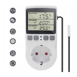 Vtični termostat KT3100 s senzorjem in časovnim stikalom  