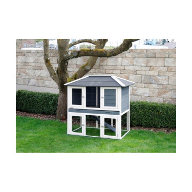 KERBL Zajčnik z izpustom VILLA – za zajce in druge glodavce, 118 x 68 x 118 cm
