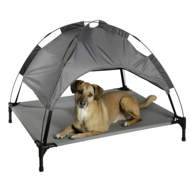 Ležalnik za pse - šotor za pse, siv, 105 x 86 x 75 cm  