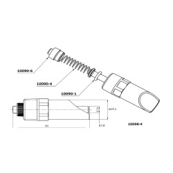 Vzmet za napajalnik Mono s čepom, 1/2", nerjavno jeklo, za prašiče