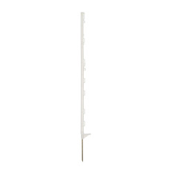 Plastični steber za električno ograjo, dolžina 105 cm, 9 ušes, bel
