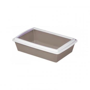 WC za mačke TRAY 2 - mačje stranišče z robom, 50x35x12cm, pudrasto rjava