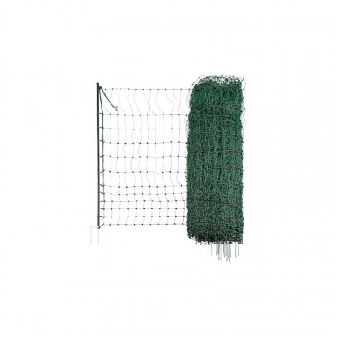 Prevodna mreža za perutnino 112 cm, 25 m, zelena, 2 konici 