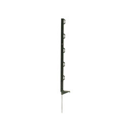 Plastični steber za električno ograjo, dolžina 70 cm, 5 očes, temno zelene barve