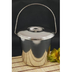 Vedro iz nerjavečega jekla s pokrovom 14l