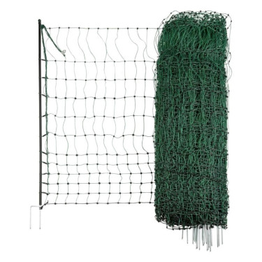 Prevodna mreža za perutnino 106 cm, 50 m, 2 konici, zelena + vrata 105 cm